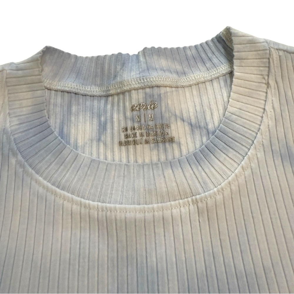 aerie Real Ribbed Boxy Blue & White Tie-Dye Tank - Picture 3 of 6